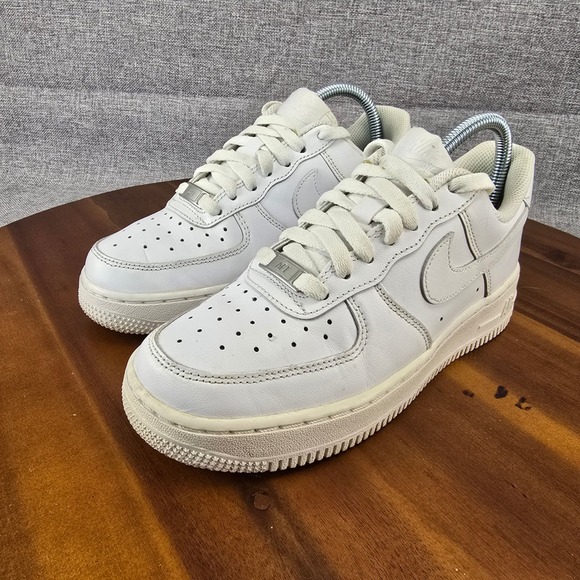 Nike Air Force 1 Low White Leather Sneakers Shoes Women's US 6 DD8959 100 - Picture 3 of 14